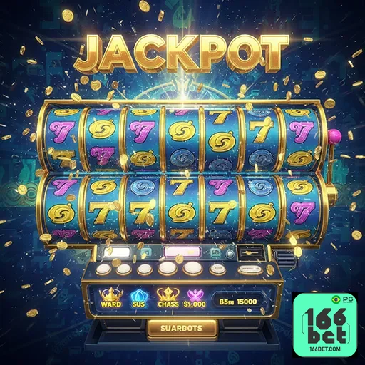 Imagem de caça-níqueis do 166bet, site de apostas, com símbolos coloridos e vibrantes